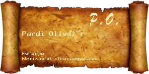 Pardi Olivér névjegykártya